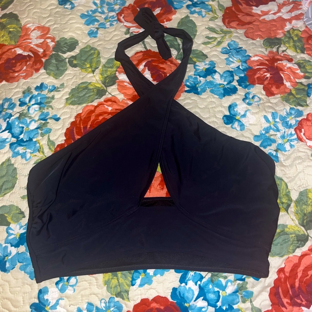 Shein Swim Top Black 1XL NWOT